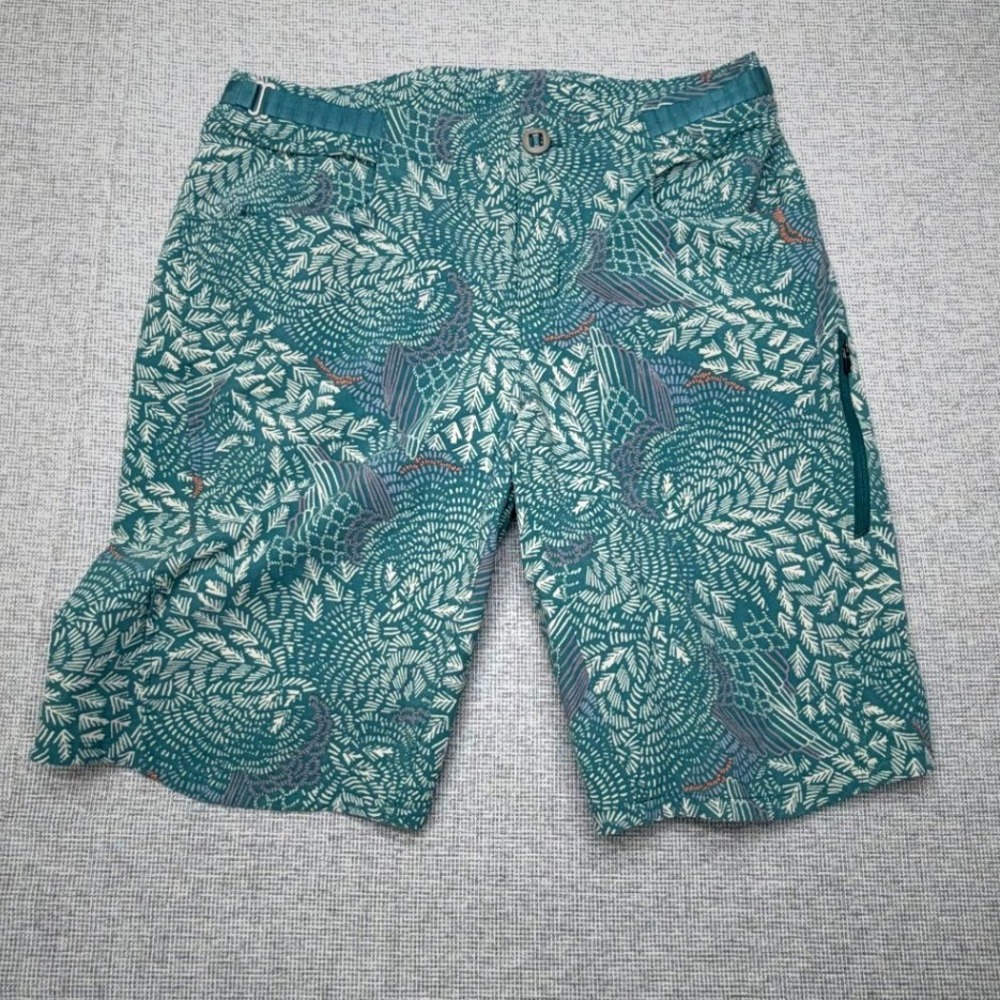Patagonia Shorts Teal Abstract Print Women's Sz 7/8